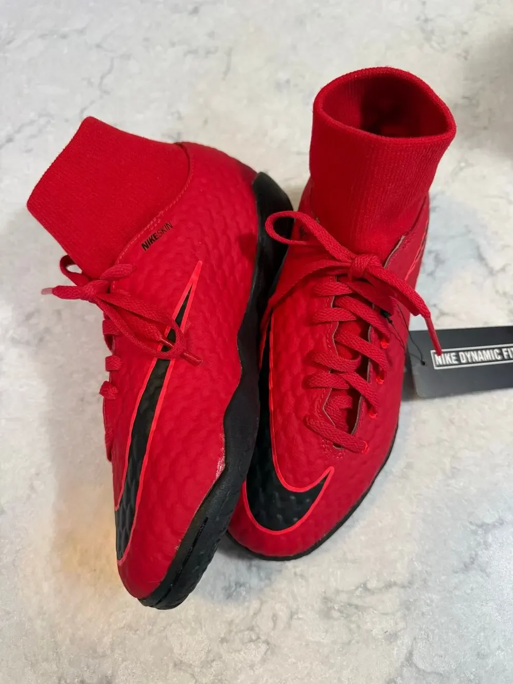 Nike HypervenomX Proximo II Dynamic Fit TF Turf Soccer Shoes Red Size 4Y
